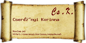 Cserényi Korinna névjegykártya